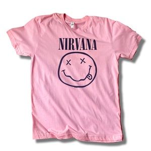 Hot topic Pink nirvana short sleeve tee